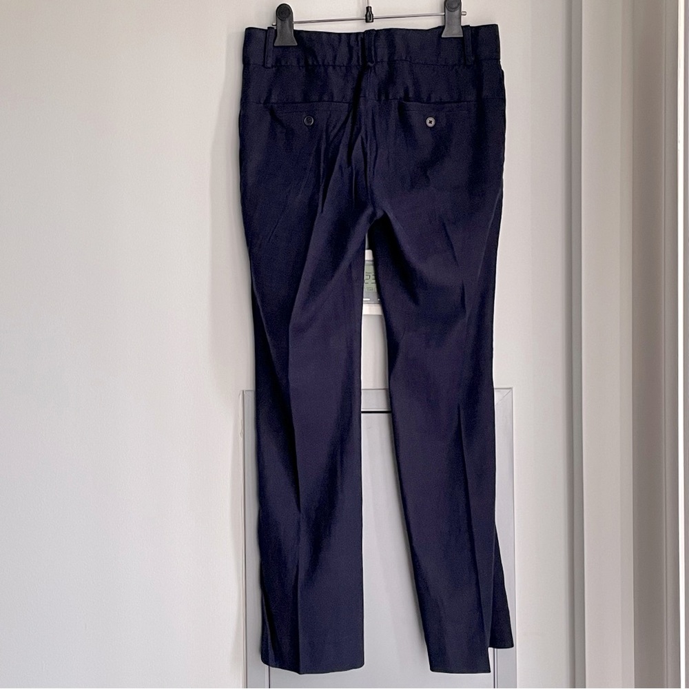 ANTHROPOLOGIE ELEVENSES Navy Blue Linen Wide Leg Trouser - Picture 2 of 12